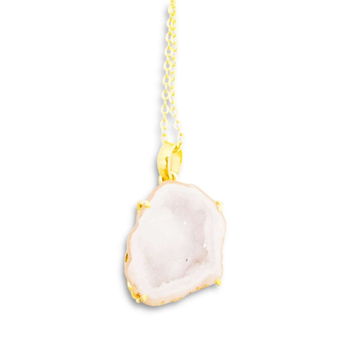 Agate Slice Necklace - Gold