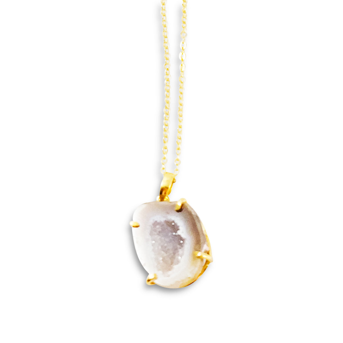 Agate Slice Necklace - Gold