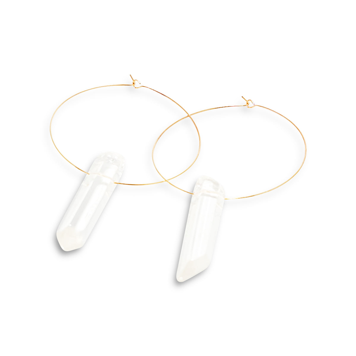Hoop Crystal Earrings - Gold