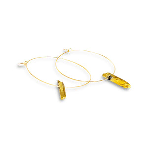 Hoop Crystal Earrings - Gold
