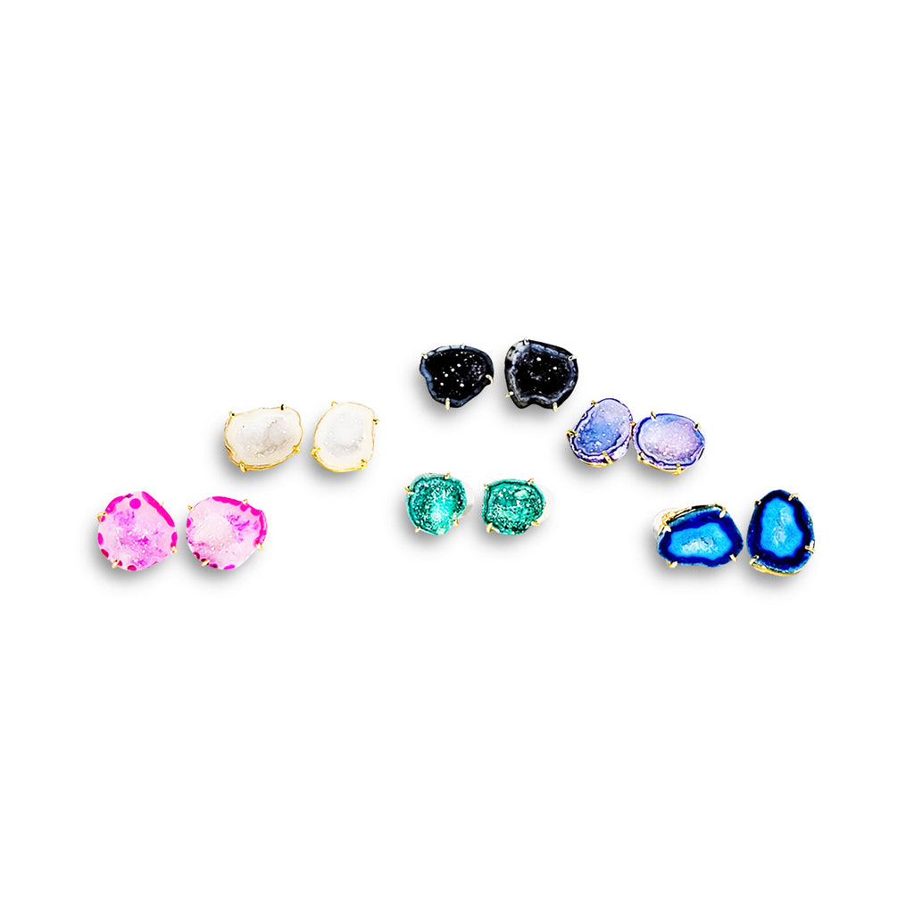 Agate Geode Stud Earrings