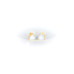 Druzy Triangle Stud Earrings - Gold