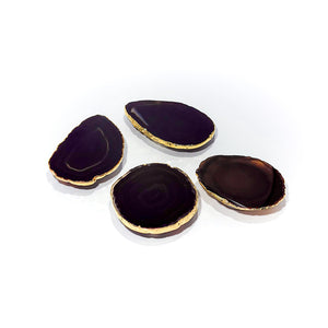 Agate Slice Pop Sockets - Gold Trim