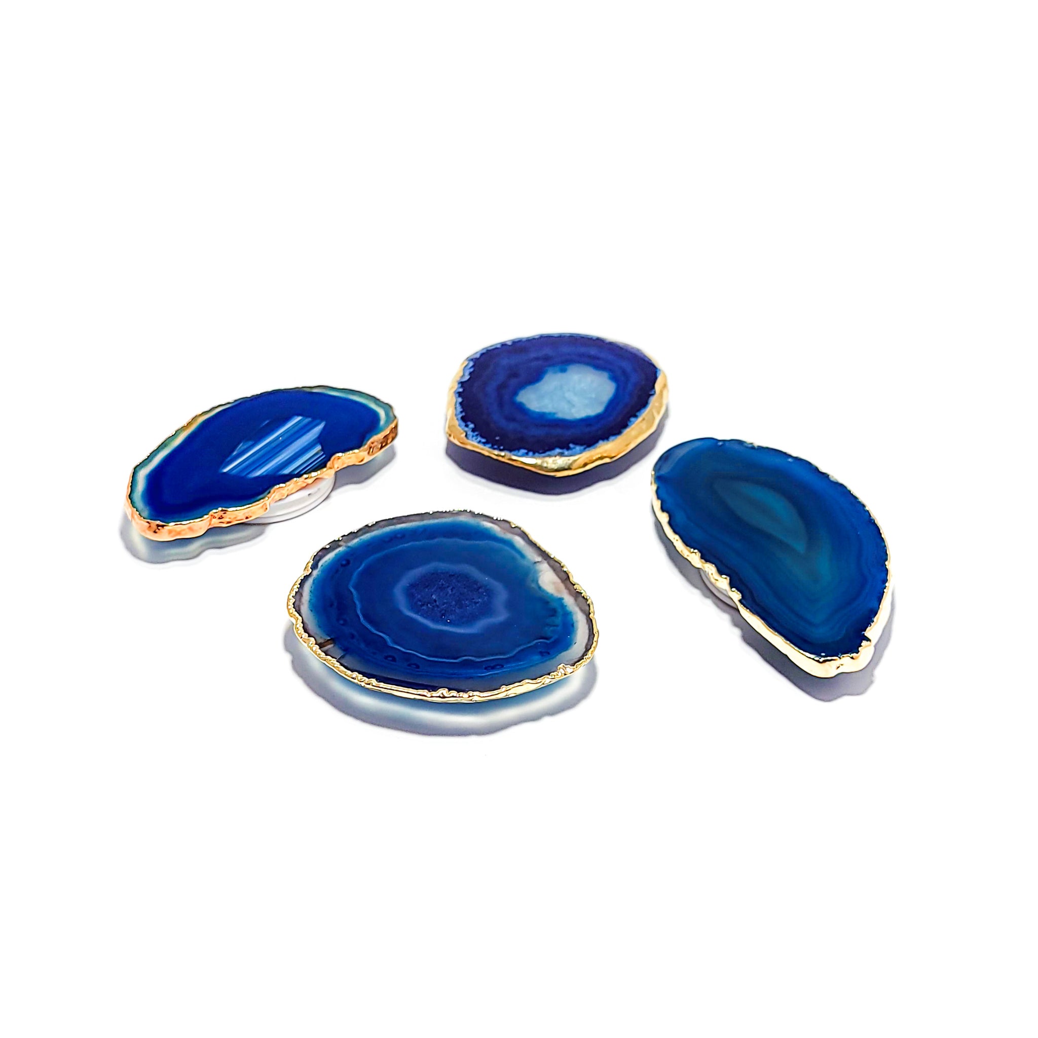 Agate Slice Pop Sockets - Gold Trim