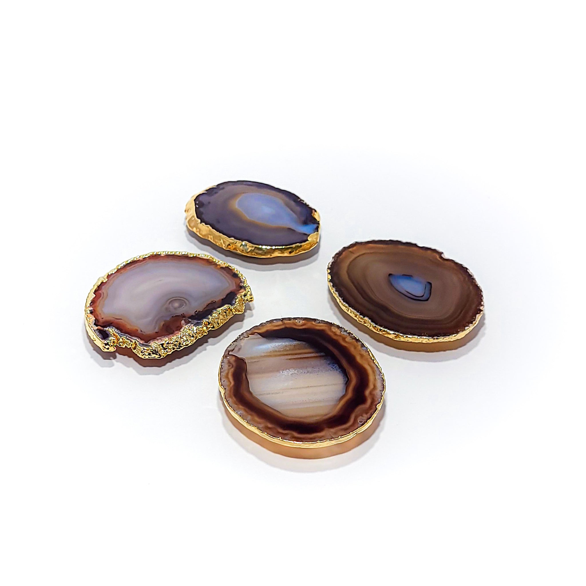 Agate Slice Pop Sockets - Gold Trim