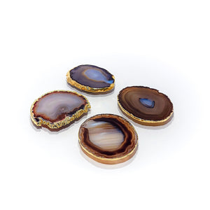 Agate Slice Pop Sockets - Gold Trim