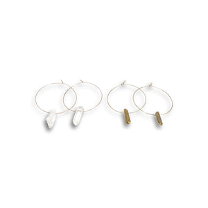 Hoop Crystal Earrings - Gold