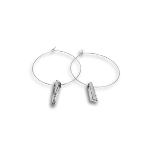 Hoop Crystal Earrings - Silver