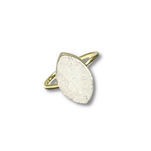 Druzy Agate Stone Ring - Gold