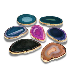 Agate Slice Pop Sockets - Gold Trim